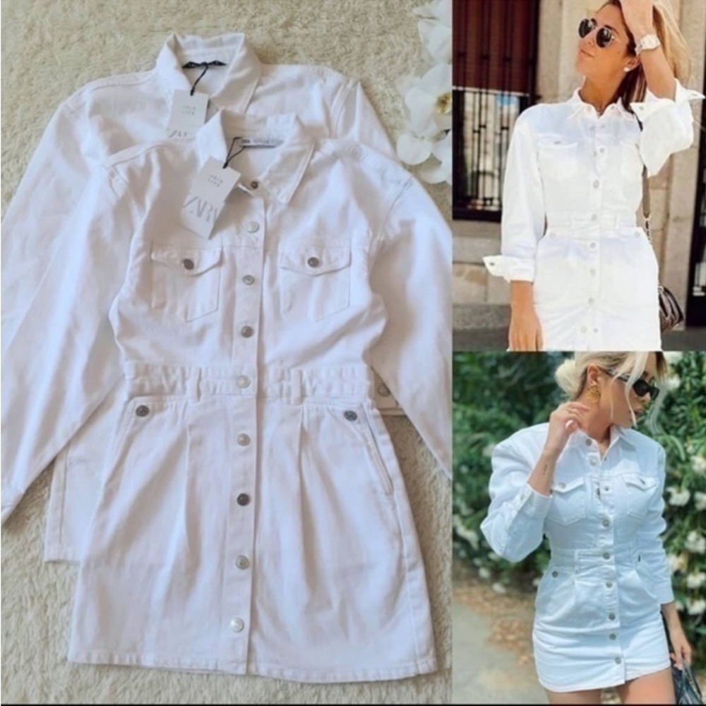 White denim dress from Zara